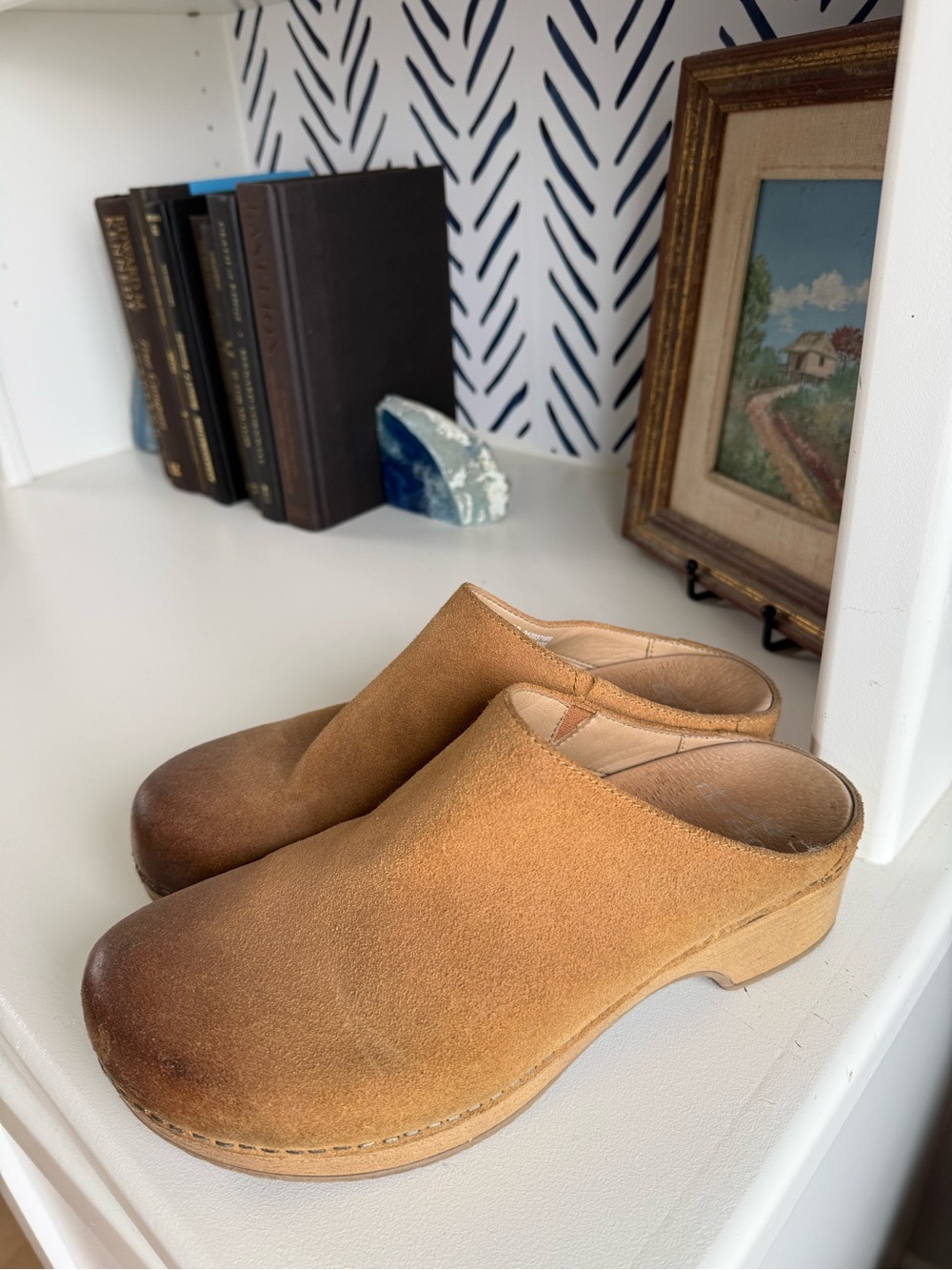 Dankso Women’s Suede Slip-On Clogs in Tan - 39